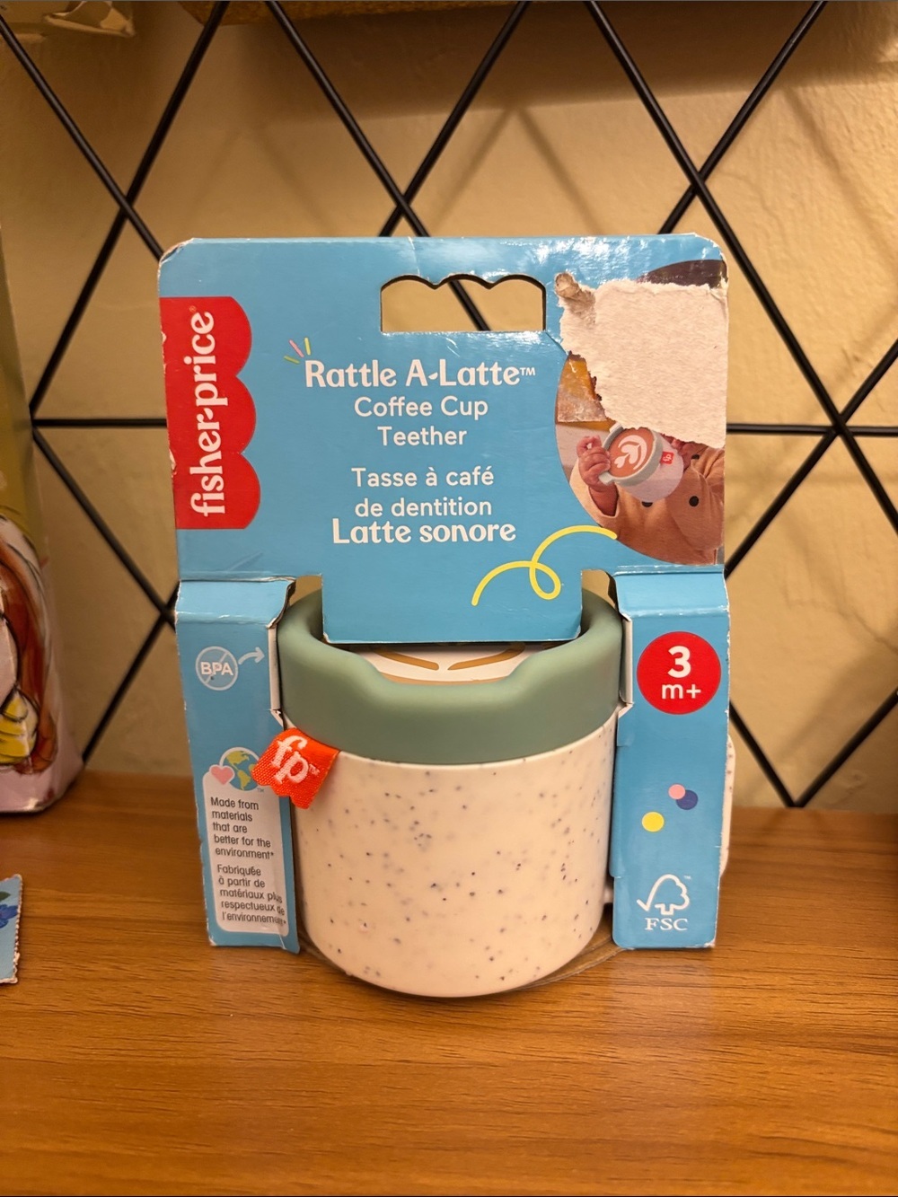 Fisher-Price RATTLE A-LATTE Coffee Cup Teether